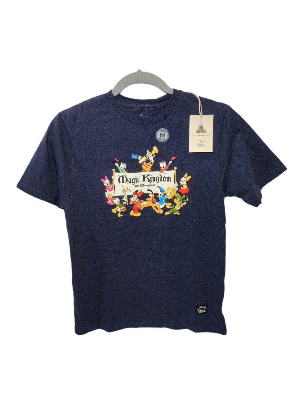 Disney VANS - KIDS Navy Blue Magic Kingdom T-Shirt - WDW 50th - Size M - NWT - Picture 2 of 7